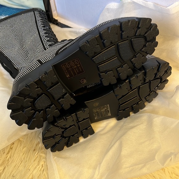 Nasty gal diamanté lace up combat boots - Picture 11 of 16